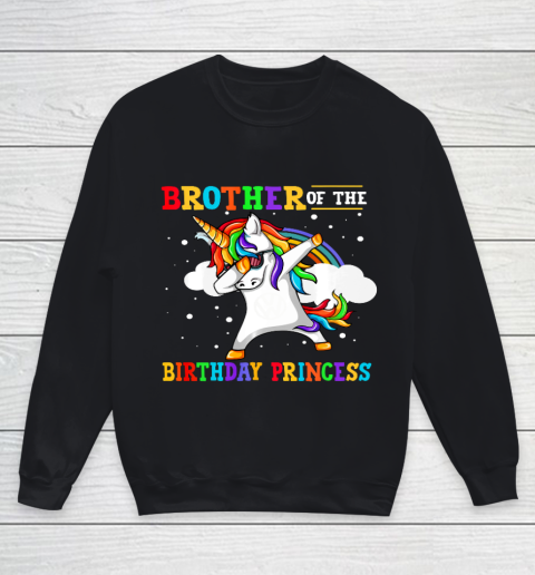 Brother of the Birthday Princess Unicorn Girl Youth Sweatshirt