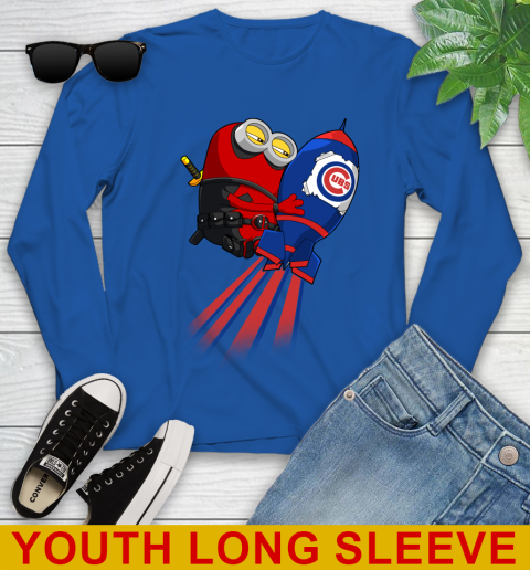 MLB Baseball Chicago Cubs Deadpool Minion Marvel Shirt Youth Long Sleeve 10