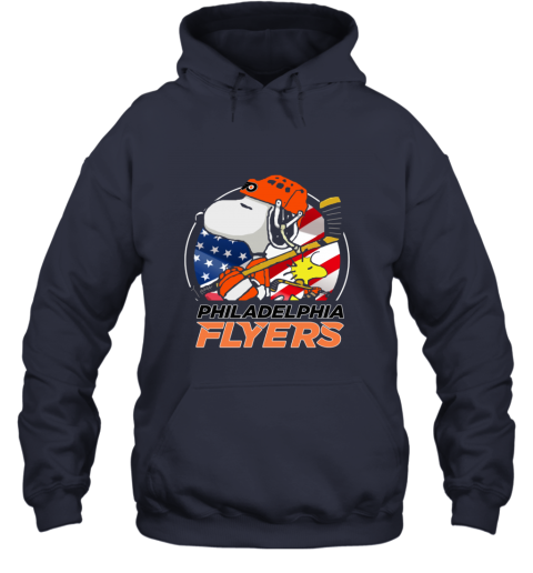 24tz philadelphia flyers snoopy and woodstock nhl hoodie 23 front navy