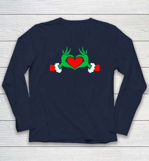 Funny Elf With Cute Heart Hands Style Christmas Costumes Long Sleeve T-Shirt - Image 3