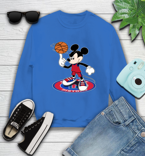 NBA Basketball Detroit Pistons Cheerful Mickey Disney Shirt Sweatshirt 9