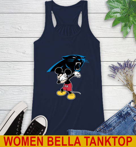 Carolina Panthers NFL Football Dabbing Mickey Disney Sports Racerback Tank 11