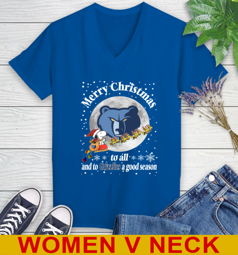 Memphis Grizzlies Merry Christmas To All And To Grizzlies A Good Season NBA Basketball Sports Women's V-Neck T-Shirt 9