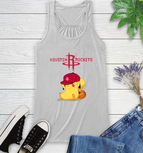 NBA Pikachu Basketball Sports Houston Rockets Racerback Tank
