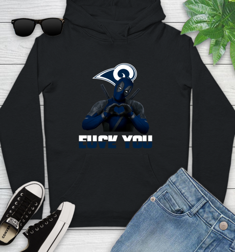 NHL Los Angeles Rams Deadpool Love You Fuck You Football Sports Youth Hoodie