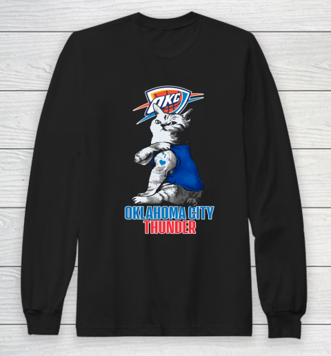 NBA Basketball My Cat Loves Oklahoma City Thunder Long Sleeve T-Shirt