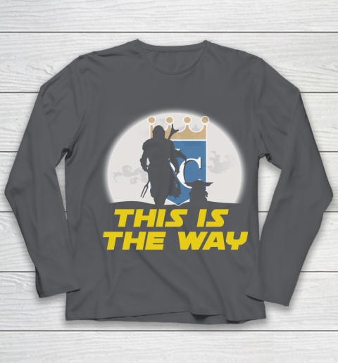 Kansas City Royals MLB Baseball Star Wars Yoda And Mandalorian This Is The Way Youth Long Sleeve 6
