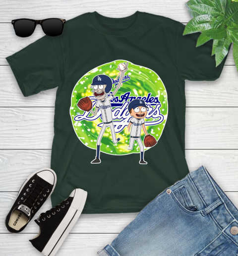 MLB Los Angeles Dodgers Rick And Morty Baseball Sports Youth T-Shirt 5