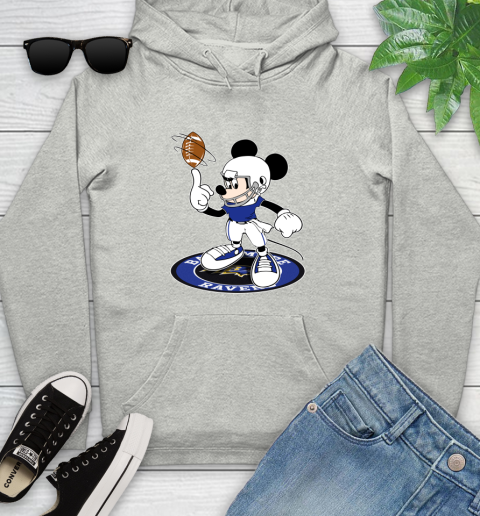 NFL Football Baltimore Ravens Cheerful Mickey Disney Shirt Youth Hoodie 2
