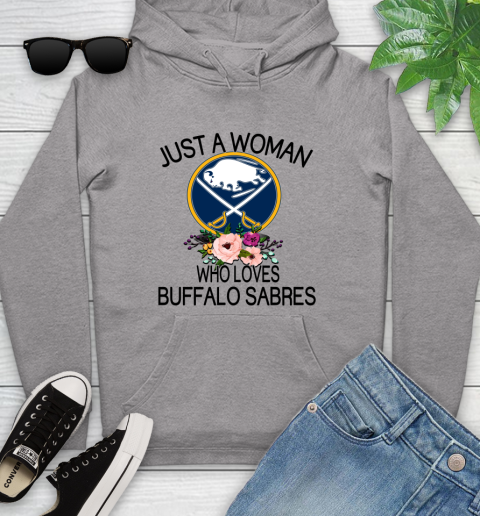 NHL Just A Woman Who Loves Buffalo Sabres Hockey Sports Youth Hoodie 4