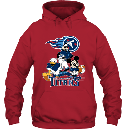 NFL Tennessee Titans Mickey Mouse Donald Duck Goofy Football T Shirt 0UK3NslOnNK hoodie 23 95 151514 front red