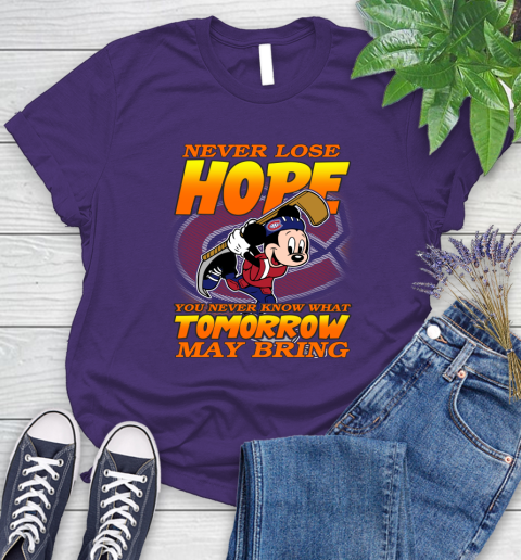 Montreal Canadiens NHL Hockey ootball Mickey Disney Never Lose Hope Women's T-Shirt 4