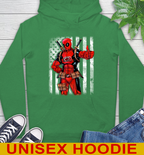 NHL Hockey Carolina Hurricanes Deadpool American Flag Shirt Hoodie 8