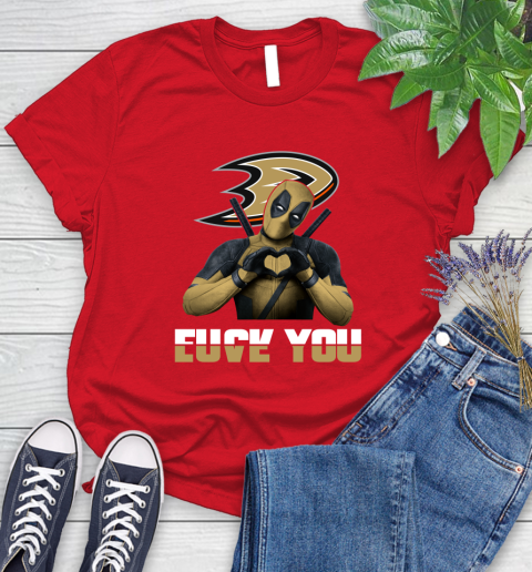 NHL Deadpool Love You Fuck You Hockey Sports Women's T-Shirt 13