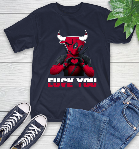 NBA Chicago Bulls Deadpool Love You Fuck You Basketball Sports T-Shirt 3