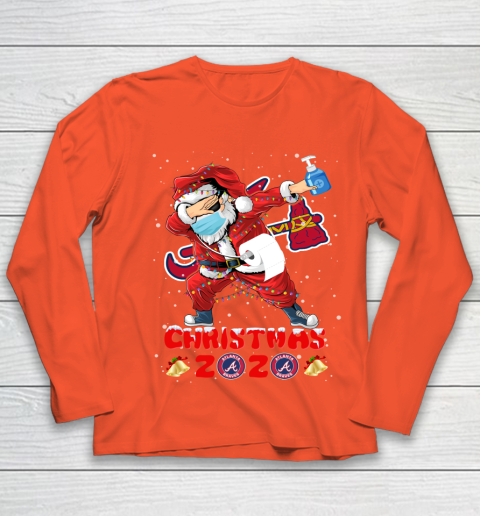 Atlanta Braves Funny Santa Claus Dabbing Christmas 2020 MLB Youth Long Sleeve 3