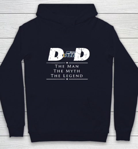 Utah Jazz NBA Basketball Dad The Man The Myth The Legend Youth Hoodie 2
