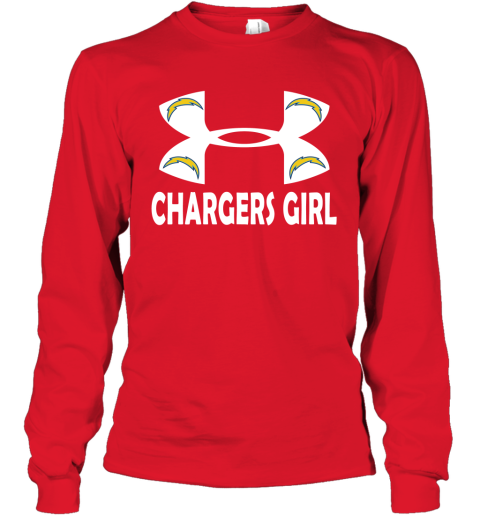 NFL Los Angeles Chargers Girl Under Armour Football Sports 8U6YVwEt5OJ long sleeve tee 14 95 151514 front red
