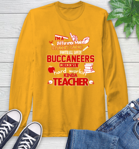 Tampa Bay Buccaneers NFL I'm A Difference Making Student Caring Football Loving Kinda Teacher Long Sleeve T-Shirt 2