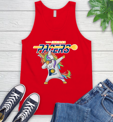 Indiana Pacers NBA Basketball Funny Unicorn Dabbing Sports Tank Top 6