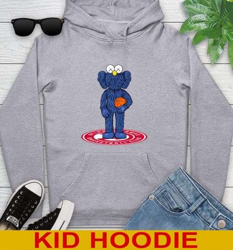 NBA Basketball Atlanta Hawks Kaws Bff Blue Figure Shirt Youth Hoodie 6