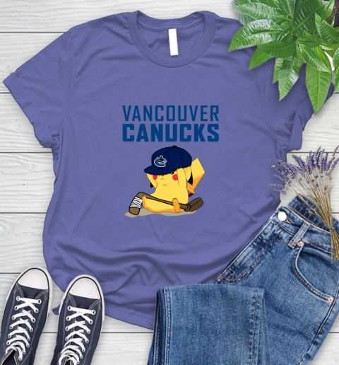 NHL Pikachu Hockey Sports Vancouver Canucks Women's T-Shirt 11