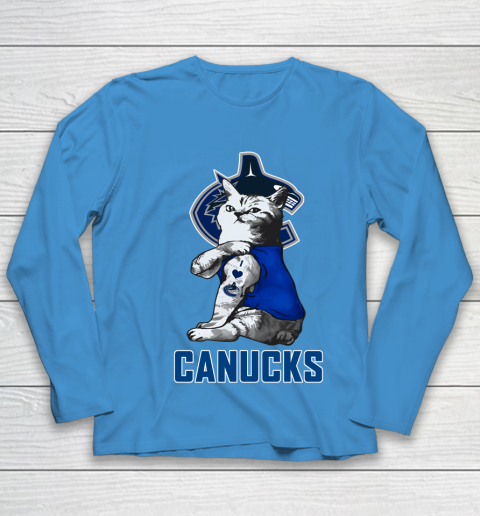 NHL My Cat Loves Vancouver Canucks Hockey Youth Long Sleeve 5