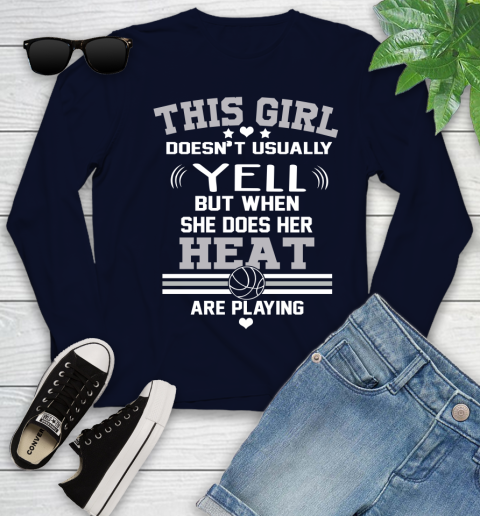 Miami Heat NBA Basketball I Yell When My Team Is Playing Youth Long Sleeve 2