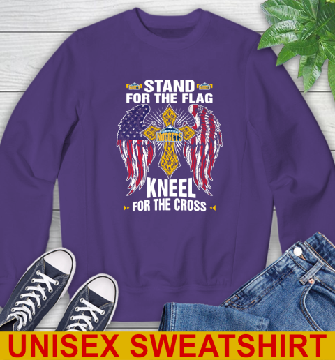 NBA Basketball Denver Nuggets Stand For Flag Kneel For The Cross Shirt Sweatshirt 4