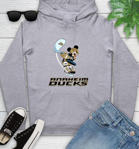 NHL Hockey Anaheim Ducks Cheerful Mickey Mouse Shirt Youth Hoodie 6