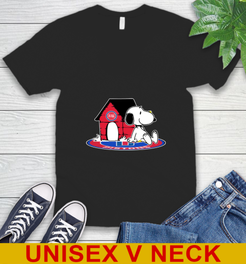 NBA Basketball Detroit Pistons Snoopy The Peanuts Movie Shirt V-Neck T-Shirt 2