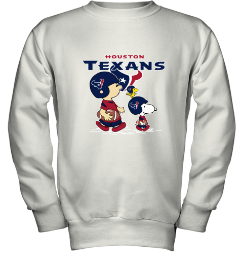 Houston Texans Let's Play Football Together Snoopy NFL Youth Sweatshirt