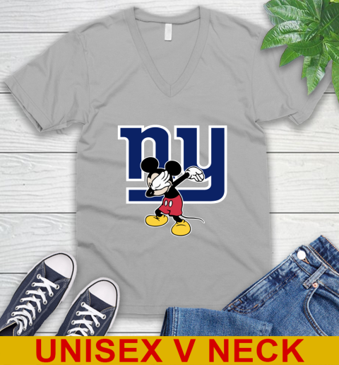 New York Giants NFL Football Dabbing Mickey Disney Sports V-Neck T-Shirt 4