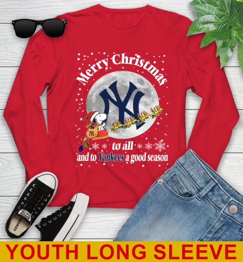 New York Yankees Merry Christmas To All And To Yankees A Good Season MLB Baseball Sports Youth Long Sleeve 11