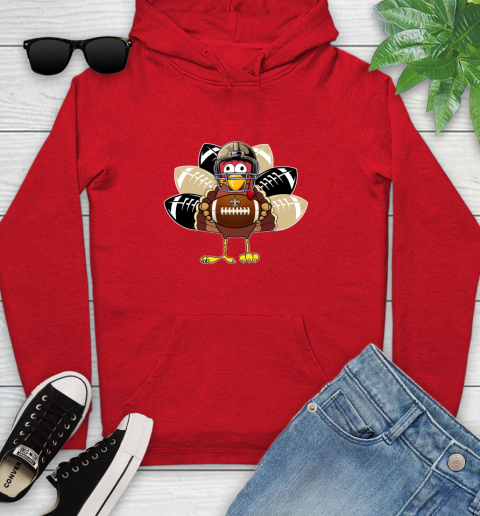 New Orleans Saints Turkey Thanksgiving Day Youth Hoodie 11