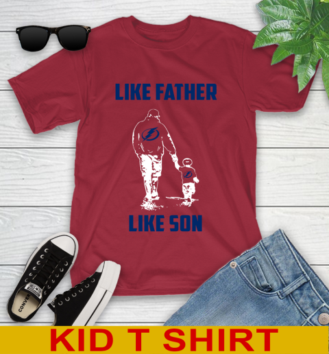 Tampa Bay Lightning NHL Hockey Like Father Like Son Sports Youth T-Shirt - Image 13