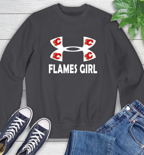 NHL Calgary Flames Girl Under Armour Hockey Sports Sweatshirt 6