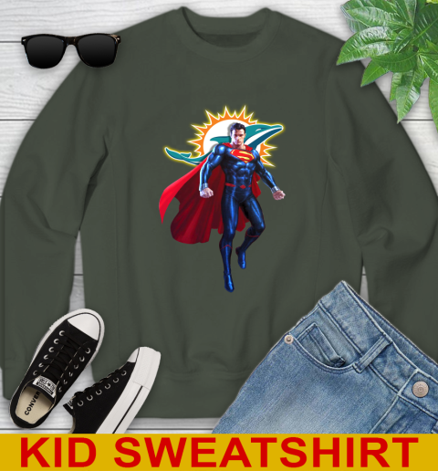 NFL Superman DC Sports Football Miami Dolphins Youth Sweatshirt 9