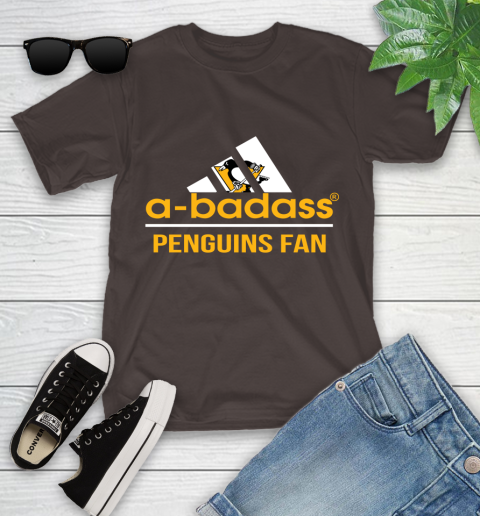 NHL A Badass Pittsburgh Penguins Fan Adidas Hockey Sports Youth T-Shirt 7