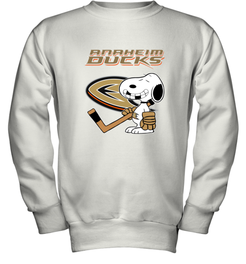 Anaheim Ducks Ice Hockey Broken Teeth Snoopy NHL Youth Sweatshirt