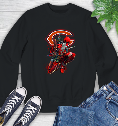 NFL Deadpool Marvel Comics Sports Football Chicago Bears Sweatshirt 2