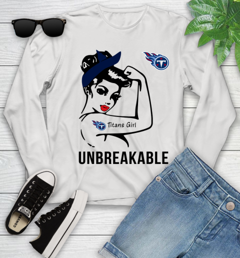 NFL Tennessee Titans Girl Unbreakable Football Sports Youth Long Sleeve