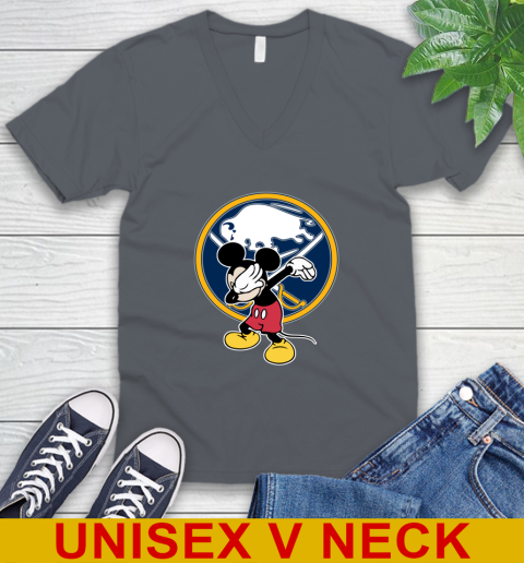Buffalo Sabres NHL Hockey Dabbing Mickey Disney Sports V-Neck T-Shirt 5
