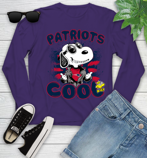 NFL Football New England Patriots Cool Snoopy Shirt Youth Long Sleeve 4