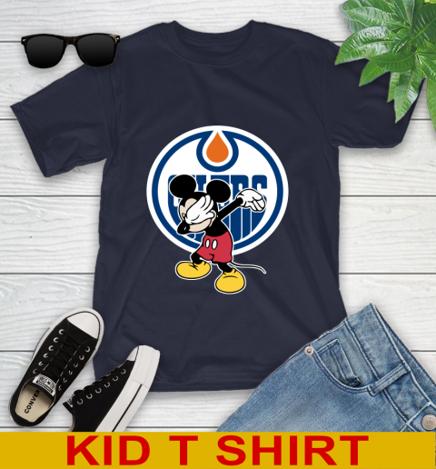 Edmonton Oilers NHL Hockey Dabbing Mickey Disney Sports Youth T-Shirt 3