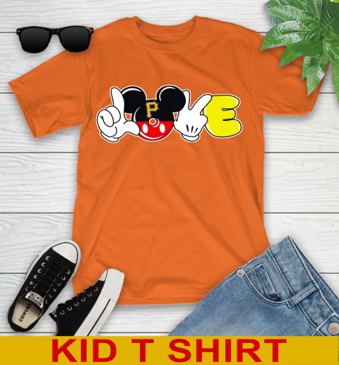 Pittsburgh Pirates MLB Baseball Love Mickey Disney Sports Youth T-Shirt 7