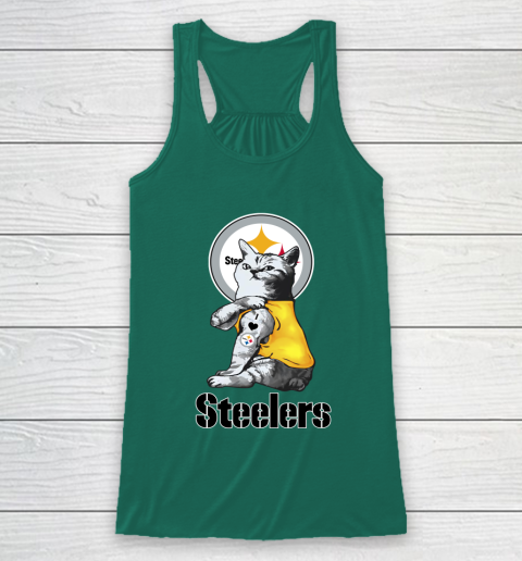 NFL Football My Cat Loves Pittsburgh Steelers Racerback Tank 5
