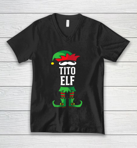 Tito Elf Costume Christmas Holiday Matching Family V-Neck T-Shirt