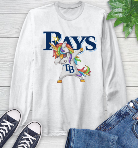 Tampa Bay Rays MLB Baseball Funny Unicorn Dabbing Sports Long Sleeve T-Shirt
