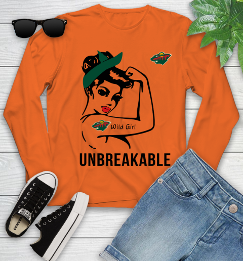 NHL Minnesota Wild Girl Unbreakable Hockey Sports Youth Long Sleeve 2